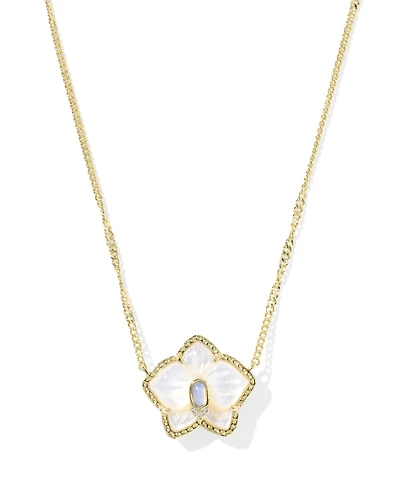 Joelle Orchid Gold Short Pendant Necklace