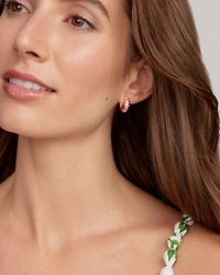 Mikki Gold Enamel Huggie Earrings