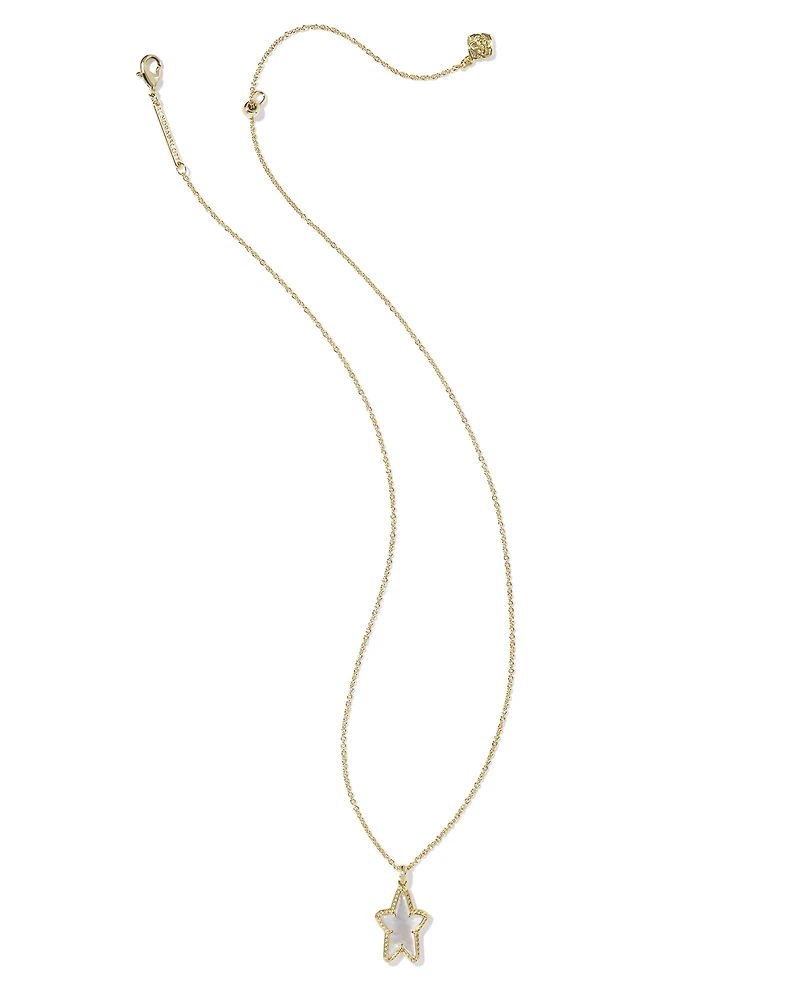 Ada Gold Short Pendant in Ivory Mother-of-Pearl
