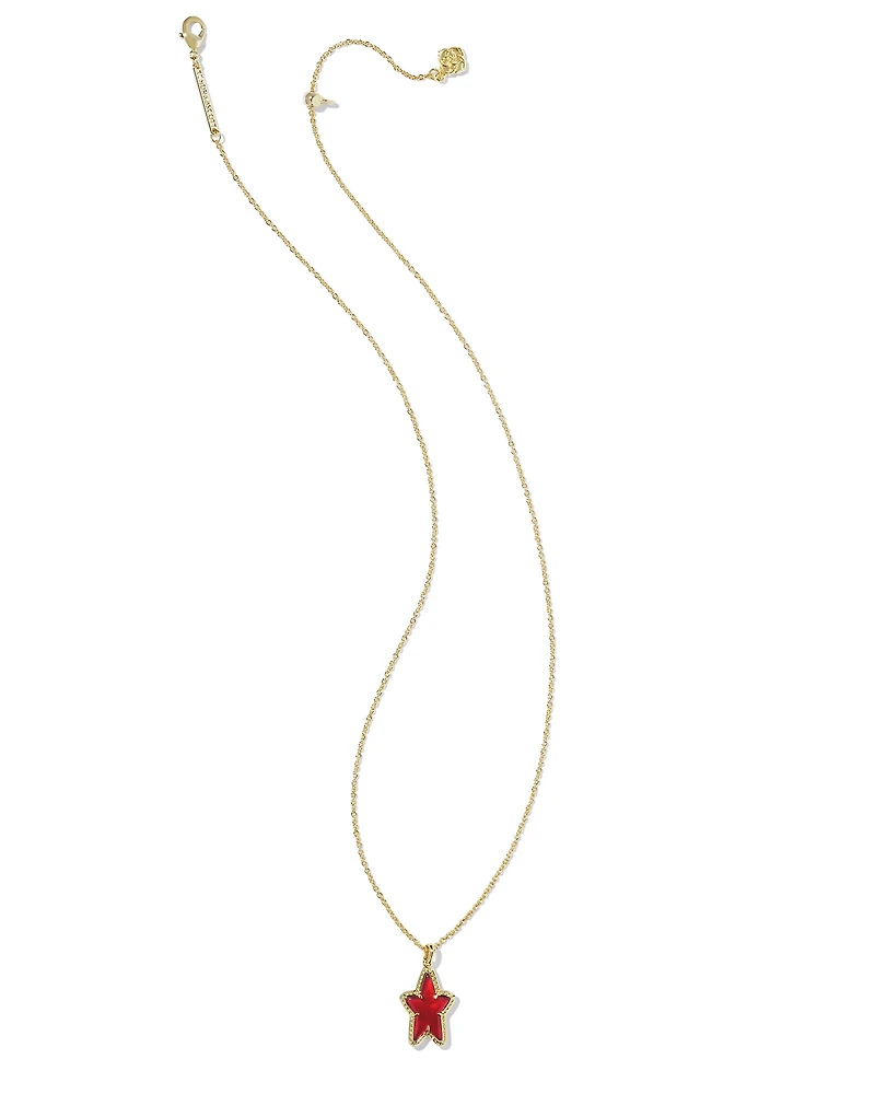 Ada Gold Short Pendant in Red Illusion