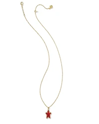 Ada Gold Short Pendant in Red Illusion