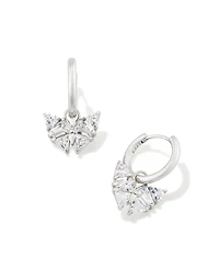 Blair Silver Butterly Huggie Earrings White CZ