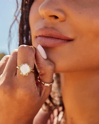 Brynne Silver Shell Band Ring Sea Green Chrysocolla