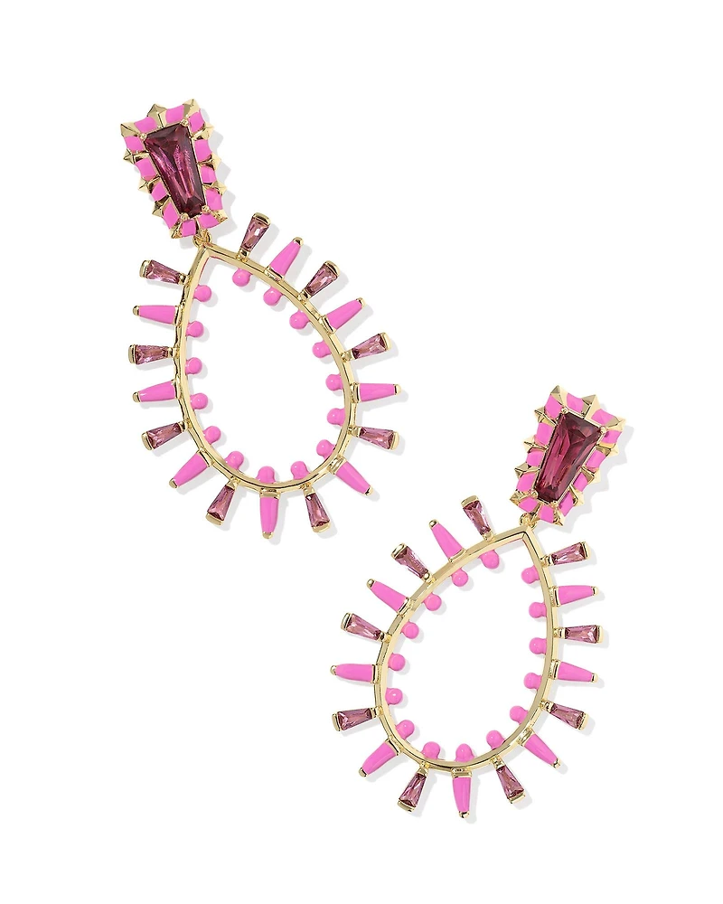 Kelsey Gold Statement Earrings in Multi Mix