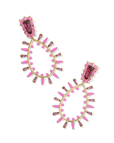 Kelsey Gold Statement Earrings in Multi Mix