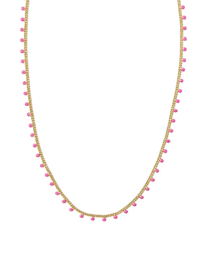 Kelsey Gold Strand Necklace in Pink Enamel