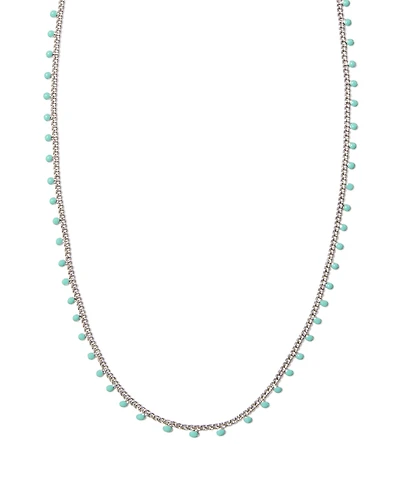 Kelsey Silver Strand Necklace in Turquoise Enamel