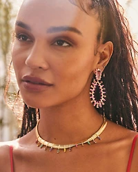 Kelsey Gold Statement Earrings in Multi Mix