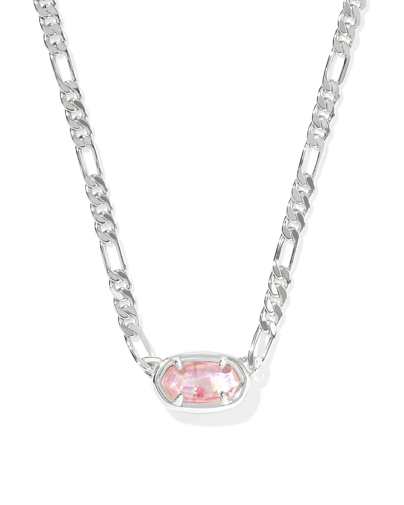 Elisa Silver Figaro Chain Short Pendant Necklace