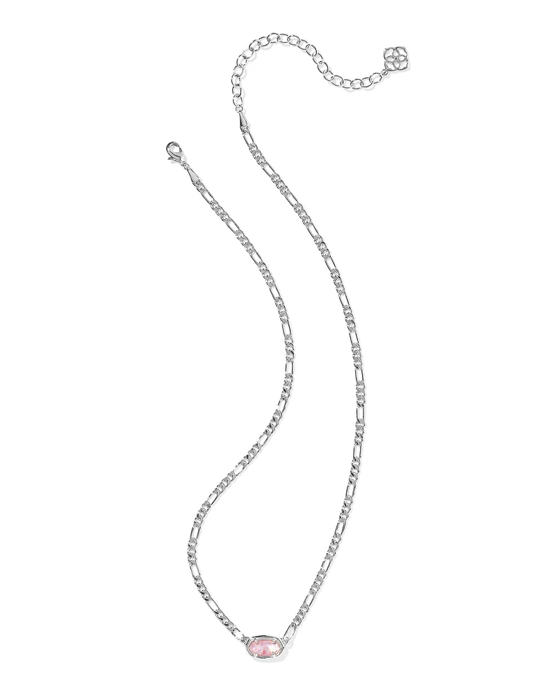 Elisa Silver Figaro Chain Short Pendant Necklace