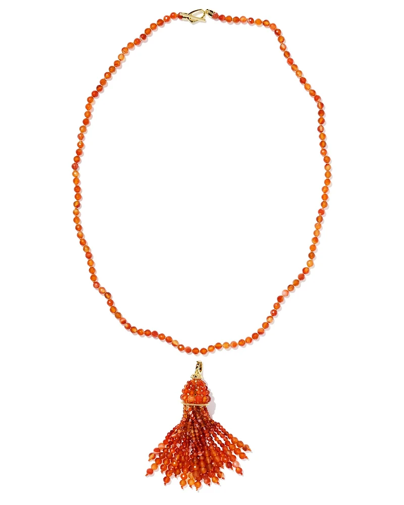 Sylvia Gold Large Long Pendant Necklace