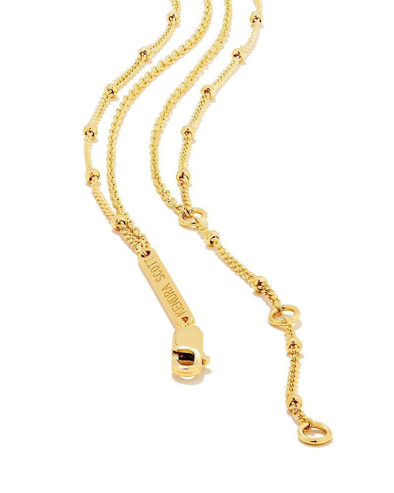 Elisa Charm Multi Strand Necklace in 18k Gold Vermeil