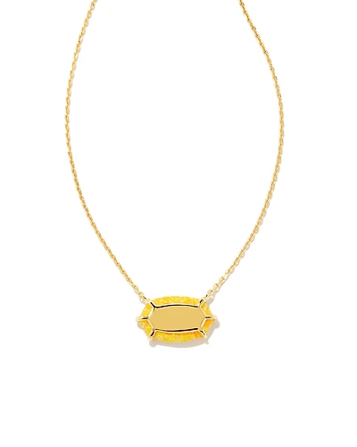 Framed Elisa Opal 18k Gold Vermeil Pendant Necklace in Citrus Kyocera Opal