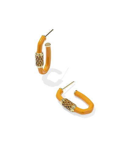 Emery Gold Enamel Hoop Earrings
