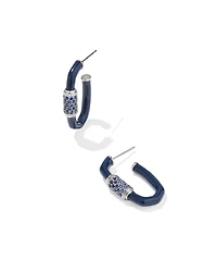 Emery Silver Enamel Hoop Earrings