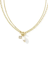 Eve Gold Chain Multi Strand Necklace in Freshwater Cultured Pearl