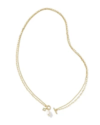 Eve Gold Chain Multi Strand Necklace in Freshwater Cultured Pearl