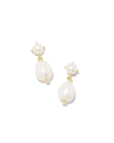 Eve Silver Drop Earrings Freshwater Cultured Pearl