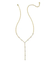 Lexi Silver Y Necklace White CZ