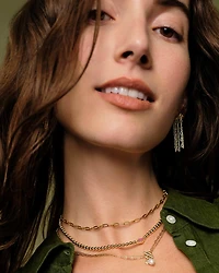 Eve Gold Chain Multi Strand Necklace in Freshwater Cultured Pearl