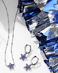 Jae Star Silver Pave Huggie Earrings
