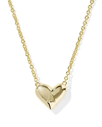 Ari Heart Letter A Gold Short Pendant Necklace