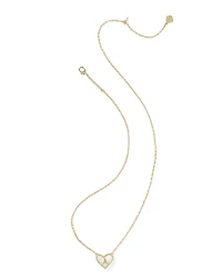 Ari Heart Letter A Gold Short Pendant Necklace