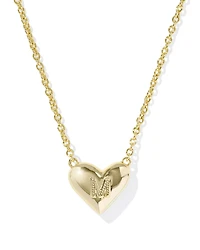 Ari Heart Letter M Gold Short Pendant Necklace