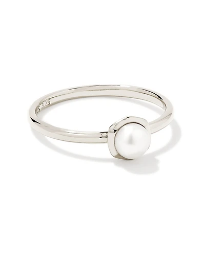 Davie Pearl Sterling Silver Band Ring Freshwater Cultured
