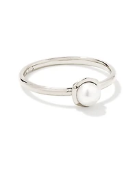 Davie Pearl Sterling Silver Band Ring Freshwater Cultured