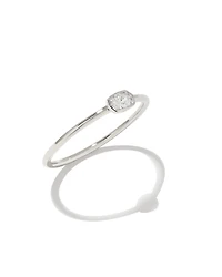 Marisa 14k White Gold Oval Solitaire Band Ring Diamond