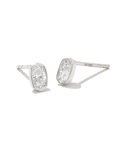 0.22 ct Marisa 14k Gold Oval Solitaire Stud Earrings White Diamond