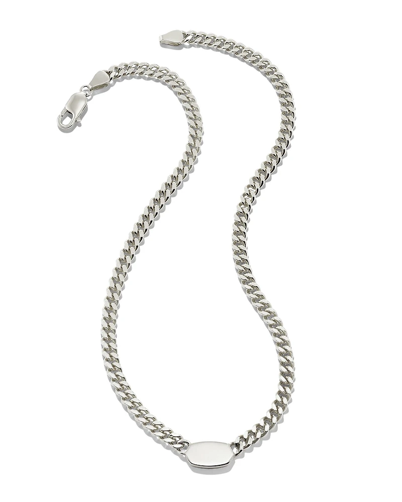 Elisa Curb Chain Necklace in Sterling Silver