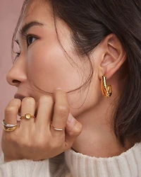 Ellen Sterling Silver Metal Hoop Earrings