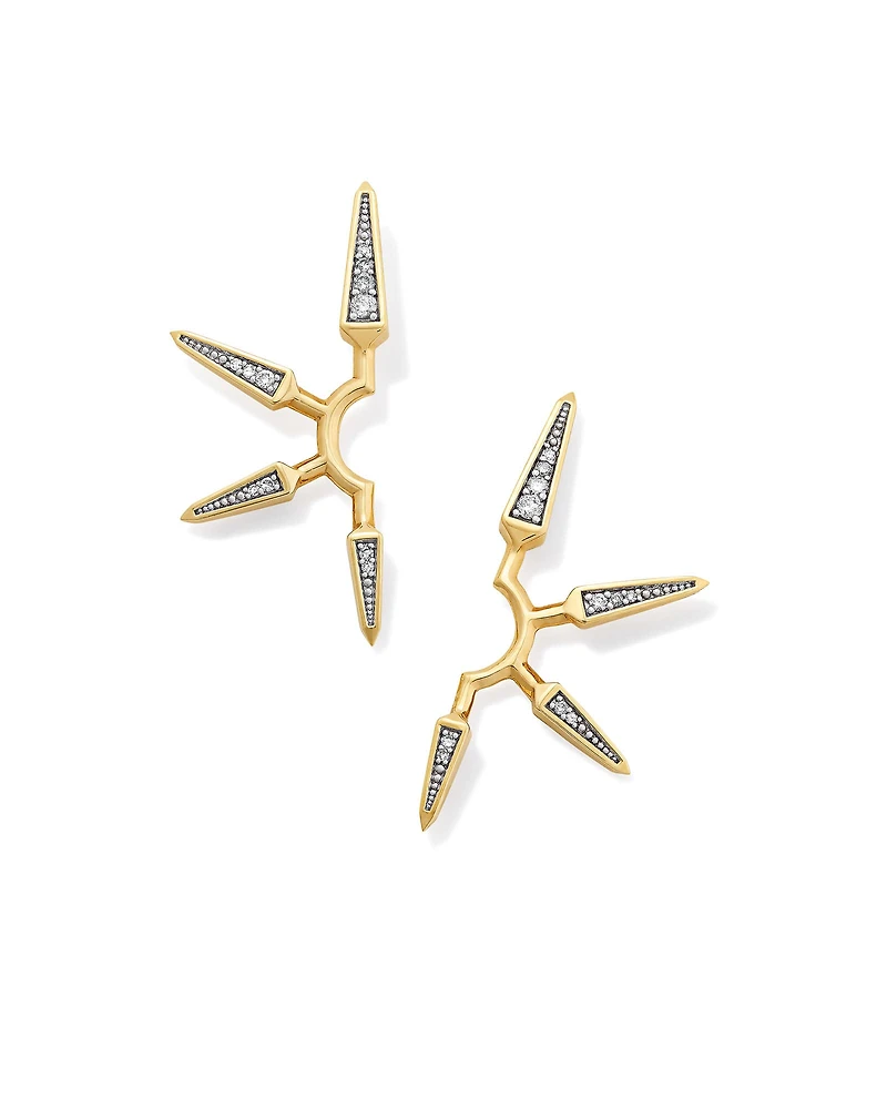 0.16 ct Small Spike 14k Yellow Gold Earrings