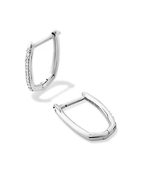 0.1 ct Ellen 14k White Gold Luxe Huggie Earrings in White Diamond