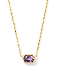 0.11 ct Marisa 14k Yellow Gold Oval Solitaire Pendant Necklace White Diamond