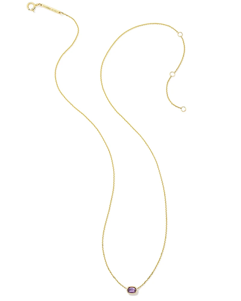 0.11 ct Marisa 14k Yellow Gold Oval Solitaire Pendant Necklace White Diamond
