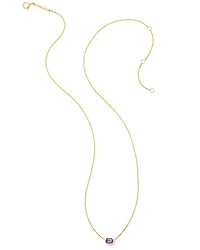 0.11 ct Marisa 14k Yellow Gold Oval Solitaire Pendant Necklace White Diamond