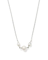 Emmaline Sterling Silver Trio Pendant Necklace in Freshwater Cultured Pearl