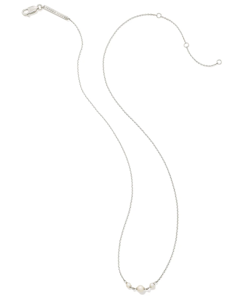 Emmaline Sterling Silver Trio Pendant Necklace in Freshwater Cultured Pearl