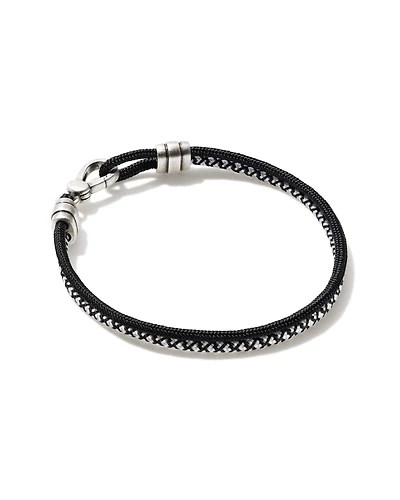 Kenneth Oxidized Sterling Silver Corded Bracelet Maroon Mix