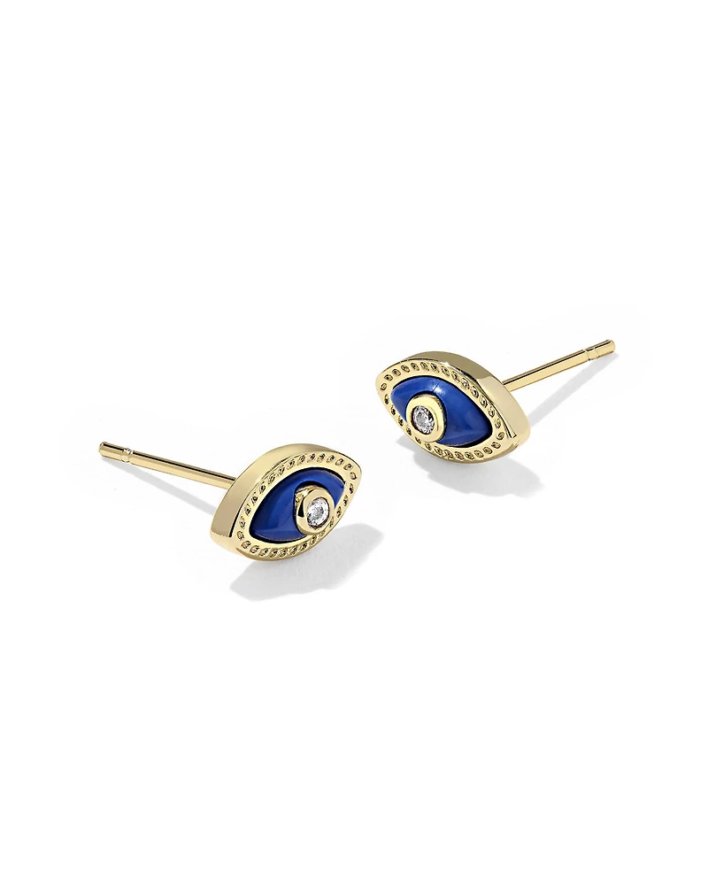 Mini Eye Gold Stud Earrings