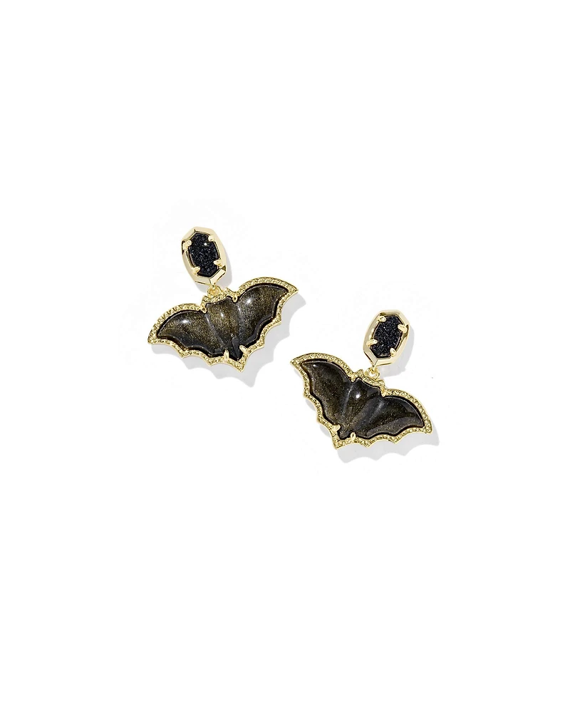Bat Gold Drop Earrings