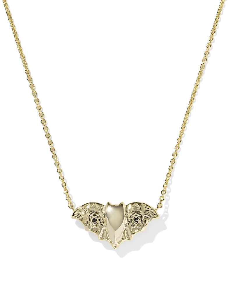 Bat Gold Short Pendant Necklace
