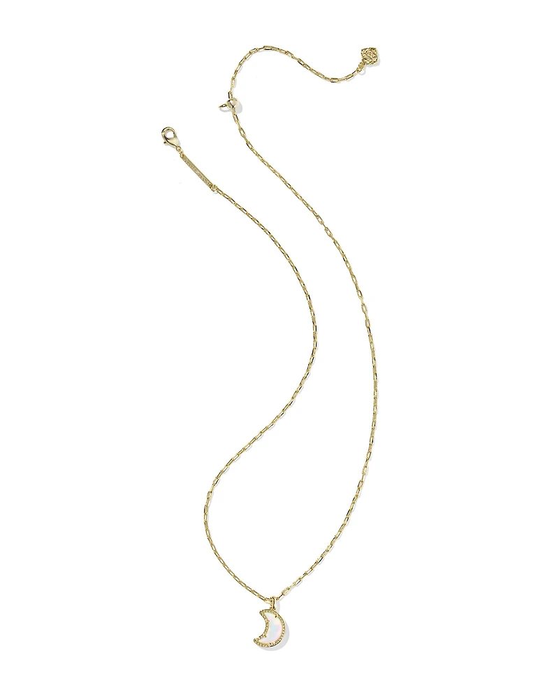 Moon Gold Short Pendant Necklace