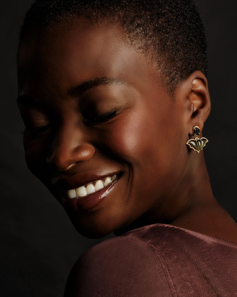 Bat Gold Drop Earrings