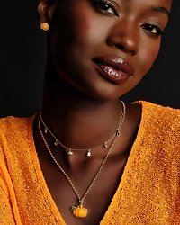 Pumpkin Gold Stud Earrings