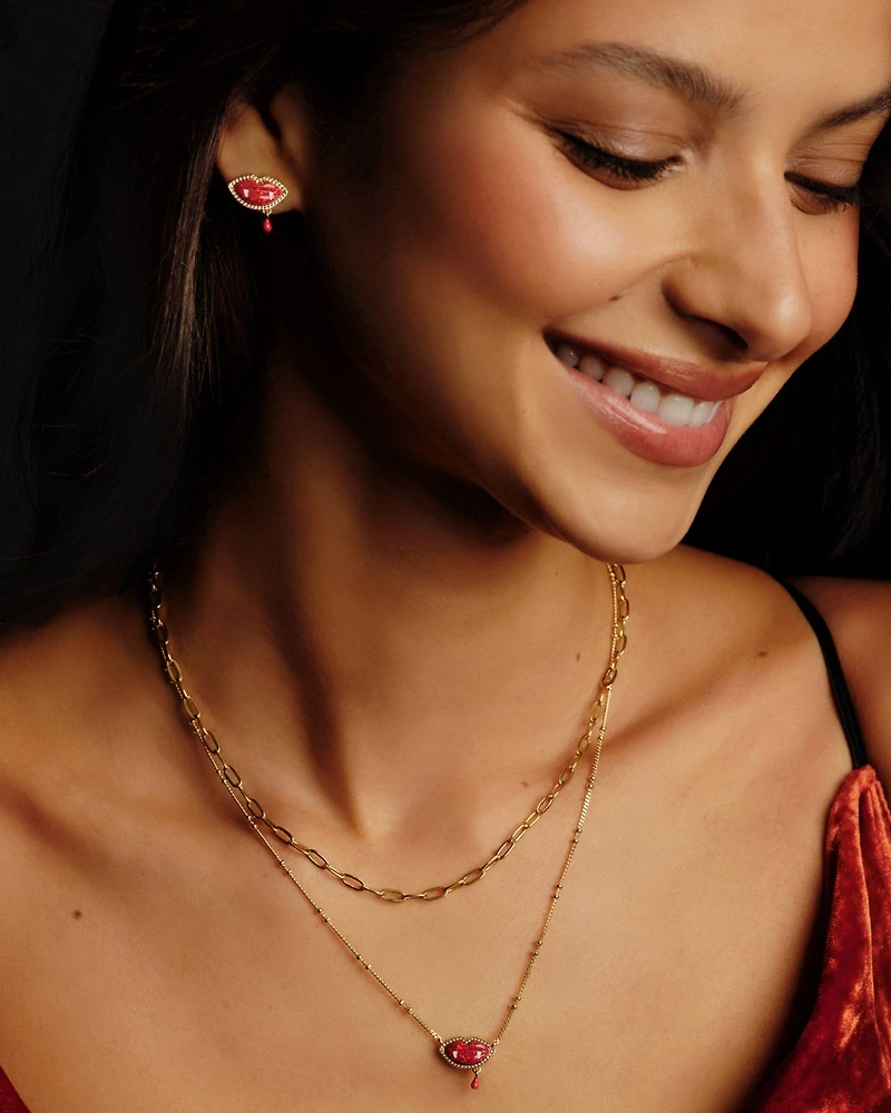 Vampire Gold Stud Earrings