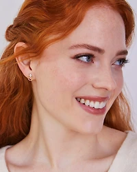 Tegan 14k Gold Stud Earrings in White Diamond